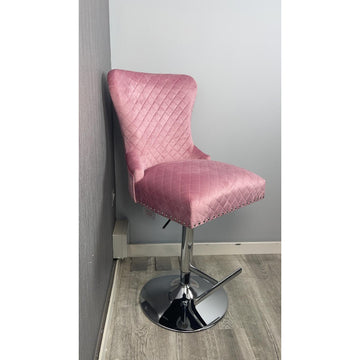 Pink  Kitchen Bar Stool Swivel Adjustable Height Chair
