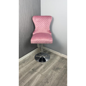 Pink  Kitchen Bar Stool Swivel Adjustable Height Chair