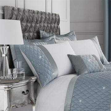 Catherine Lansfield Sequin Cluster Duvet Set, Duckegg Blue, King