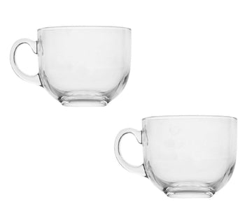 2pcs 15oz Plain Clear Glass Mugs
