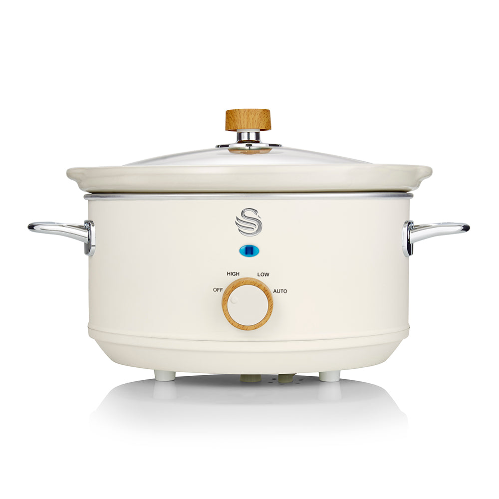 3.5L Nordic White Electric Slow Cooker Removable Inner Pot