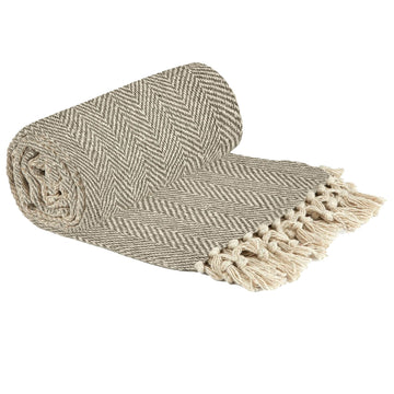 Herringbone Sofa Throw Natural 50