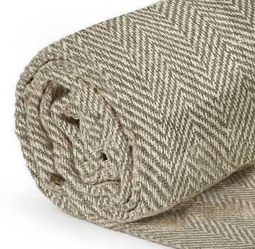 Herringbone Sofa Throw Natural 50"x60"