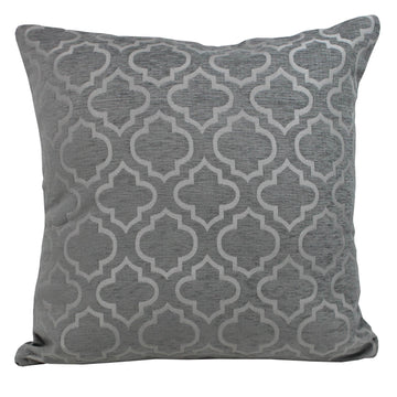 Grey Lattice Chenille Cushion Cover