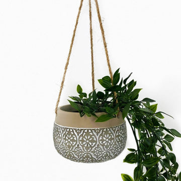 Embossed Hanging Planter