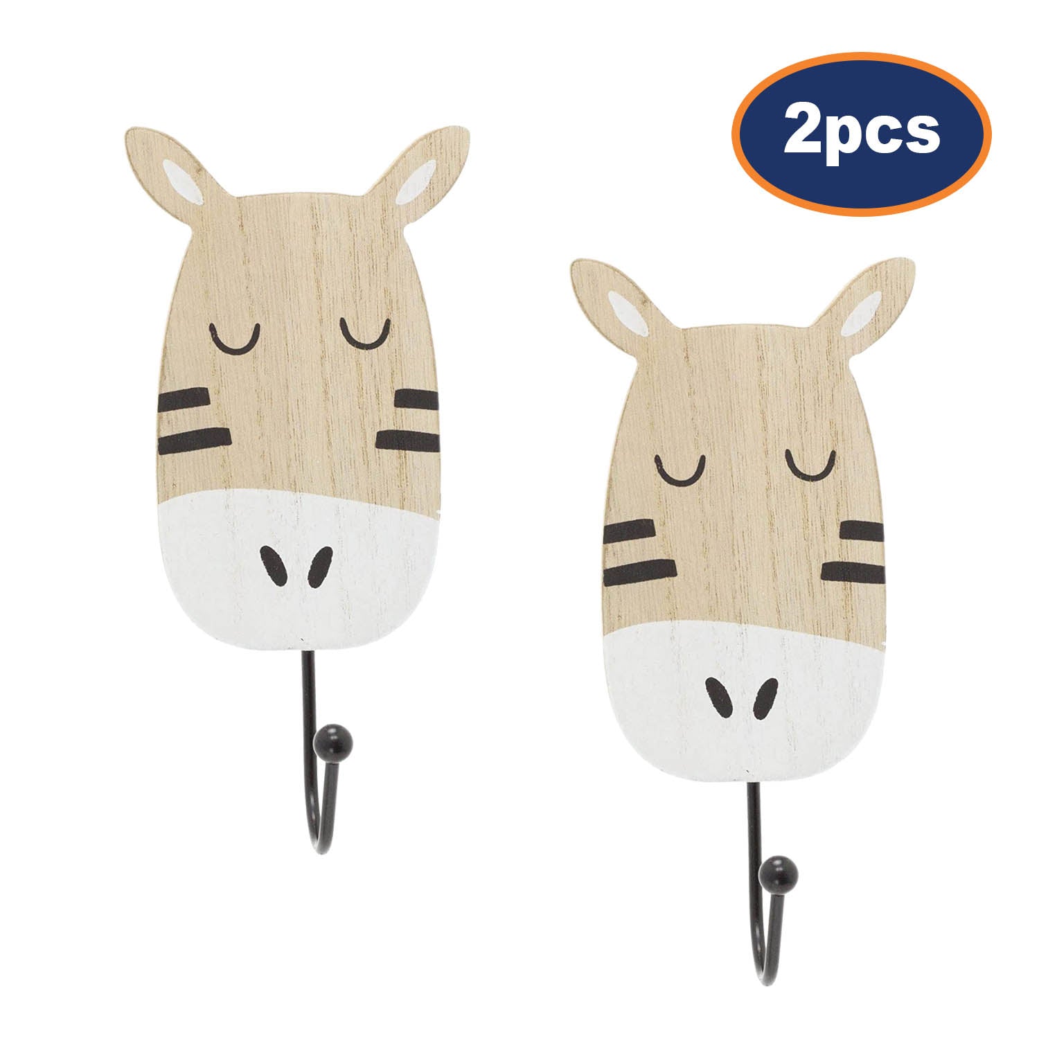 2Pcs Zebra Baby Animal Door Wall Hook