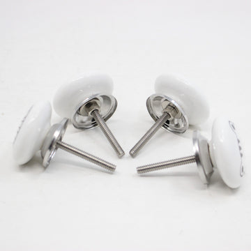 Round Stoneware Baby Zebra Cabinet Door Knob Handle