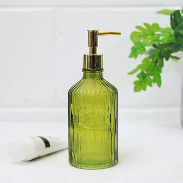 Green Glass Liquid Soap Lotion Dispenser