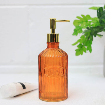 Orange Glass Liquid Soap Lotion Dispenser