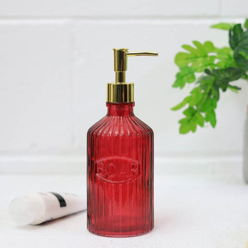 470ml Pink Glass Liquid Soap Lotion Dispenser