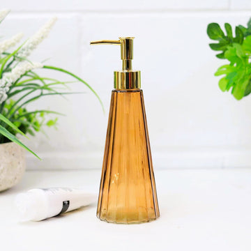 Amber Glass Pump Liquid Soap Dispenser