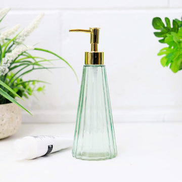 Green Glass Pump Liquid Soap Dispenser