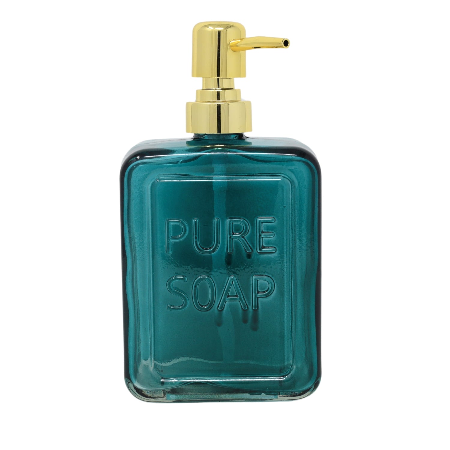 Blue Ombre Glass Gold Plated Plastic Pump Lotion Soap Dispenser