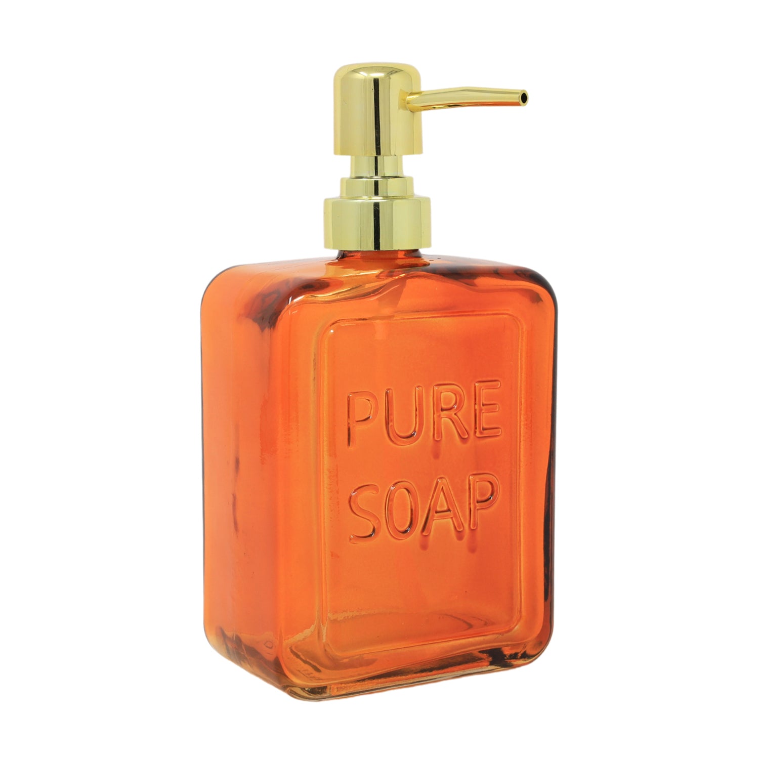 Orange Ombre Glass Gold Plated Plastic Pump Lotion Soap Dispenser