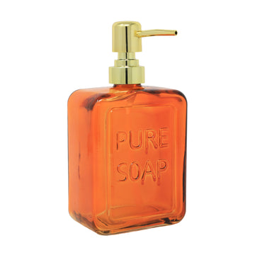 Orange Ombre Glass Gold Plated Plastic Pump Lotion Soap Dispenser