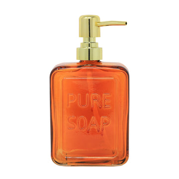 Orange Ombre Glass Gold Plated Plastic Pump Lotion Soap Dispenser