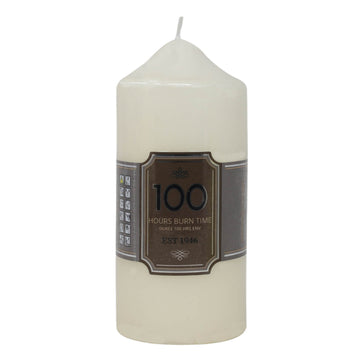 100 Hour Burn White Classic Church Pillar Altar Candle