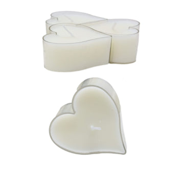 Pack of 9 Heart Shaped Unscented Candle Tealights