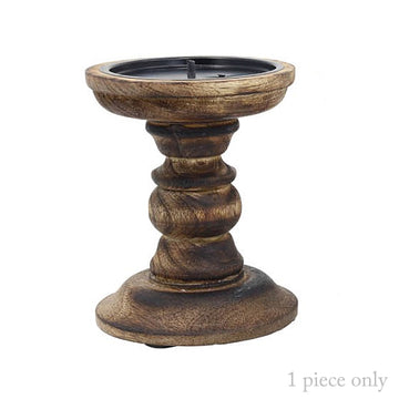 1Pc Brown Wood Candle Stick Holder