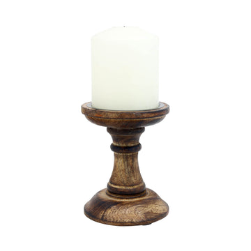 1Pc Brown Wood Candle Stick Holder