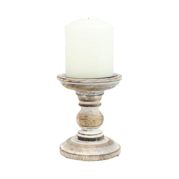 1Pc White Wood Candle Stick Holder