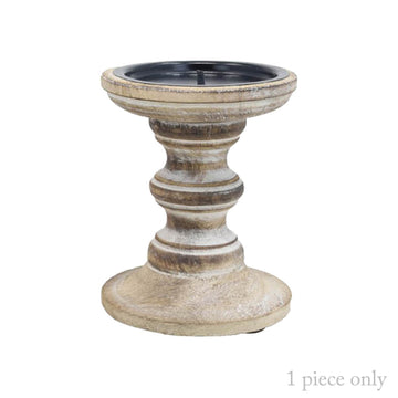 1Pc White Wood Candle Stick Holder