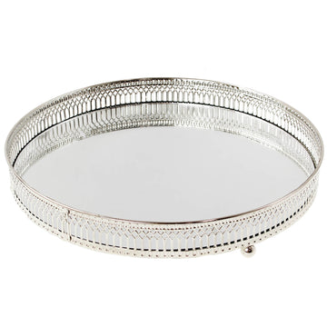 Silver Mirror Base Candle Tray