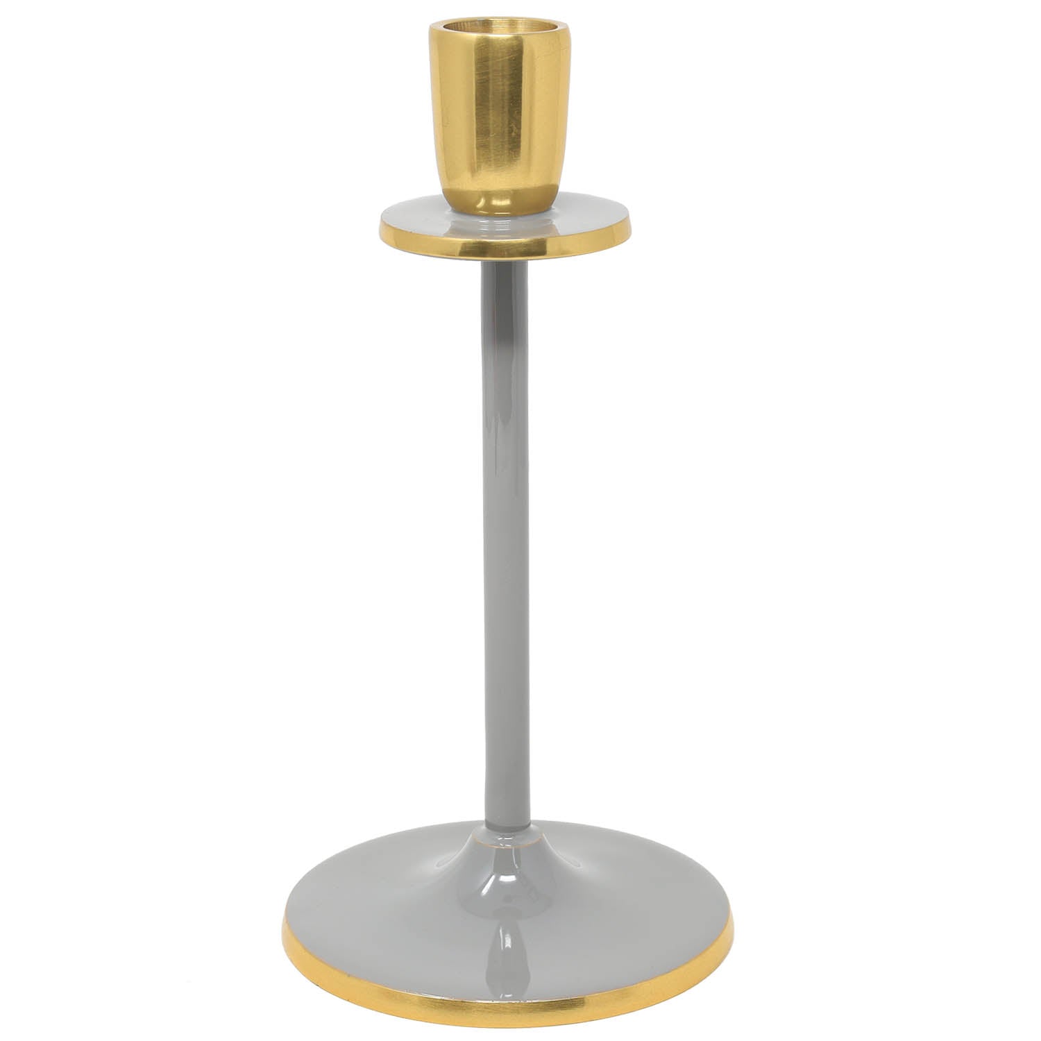 Aluminium Grey Medium Dinner Candle Holder