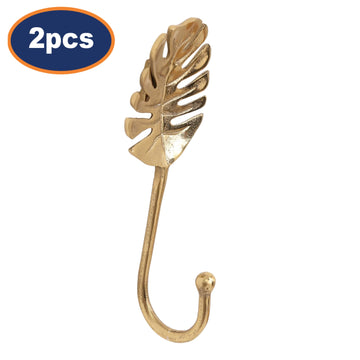 2Pcs 20cm Gold Leaf Clothes Wall Hook