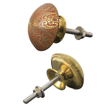 2pc Assorted Ethnic Brass  Door Knob