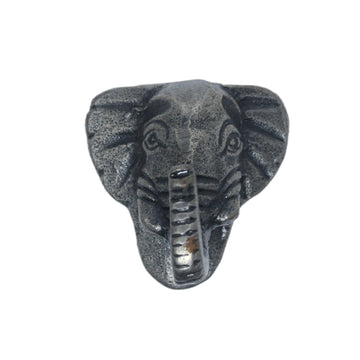 Single Antique Silver Elephant Cupboard Drawer Knob Door