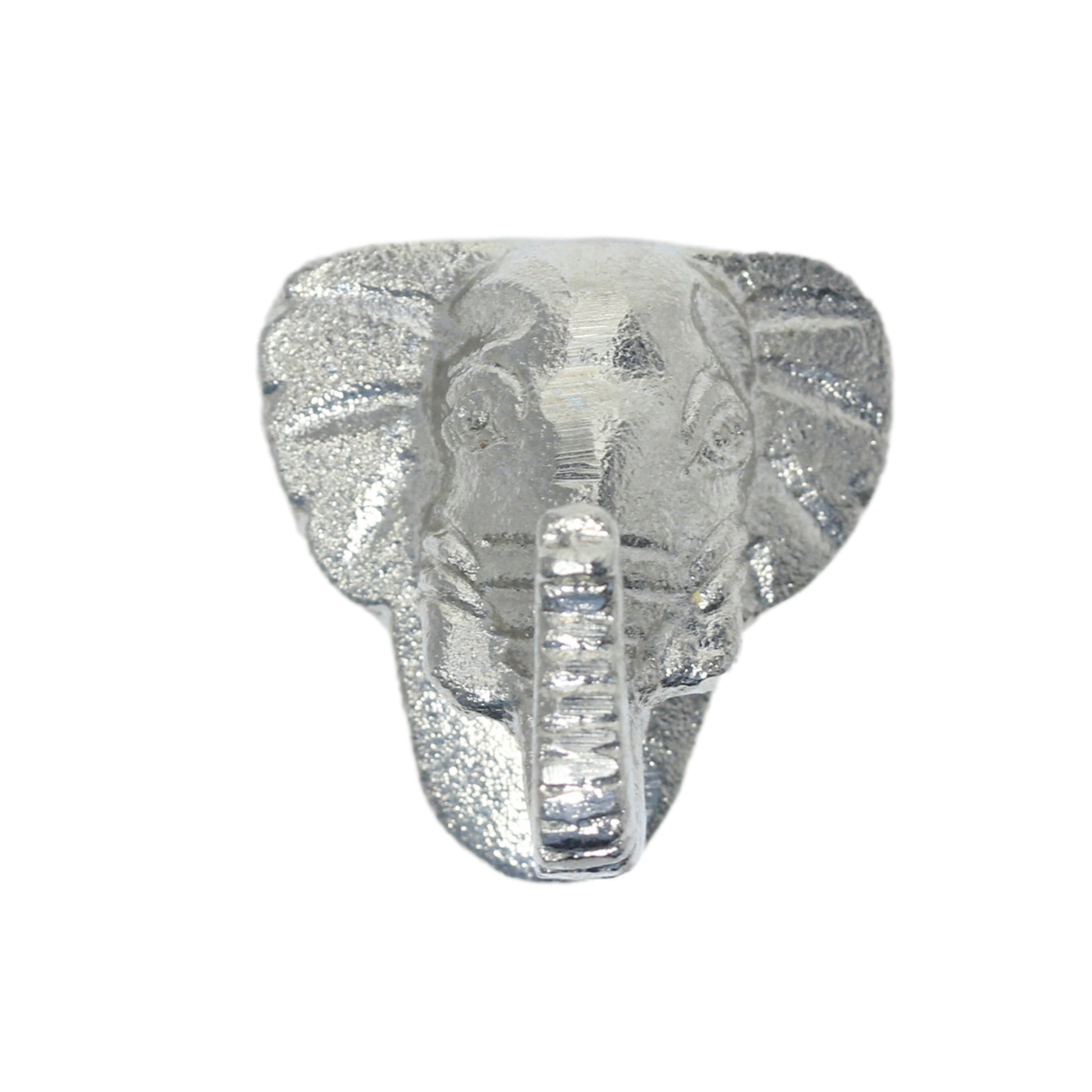 Single Silver Finish Elephant Cupboard Drawer Knob Door