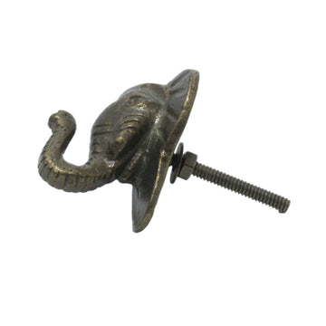 Single Antique Gold Elephant Cupboard Drawer Knob Door