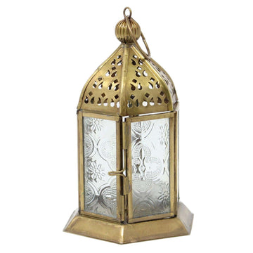 16cm Gold Moroccan Candle Lantern