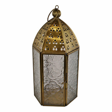 21cm Gold Moroccan Candle Lantern