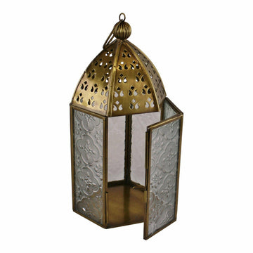 21cm Gold Moroccan Candle Lantern