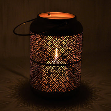 23cm Gold Moroccan Lantern Candle Holder