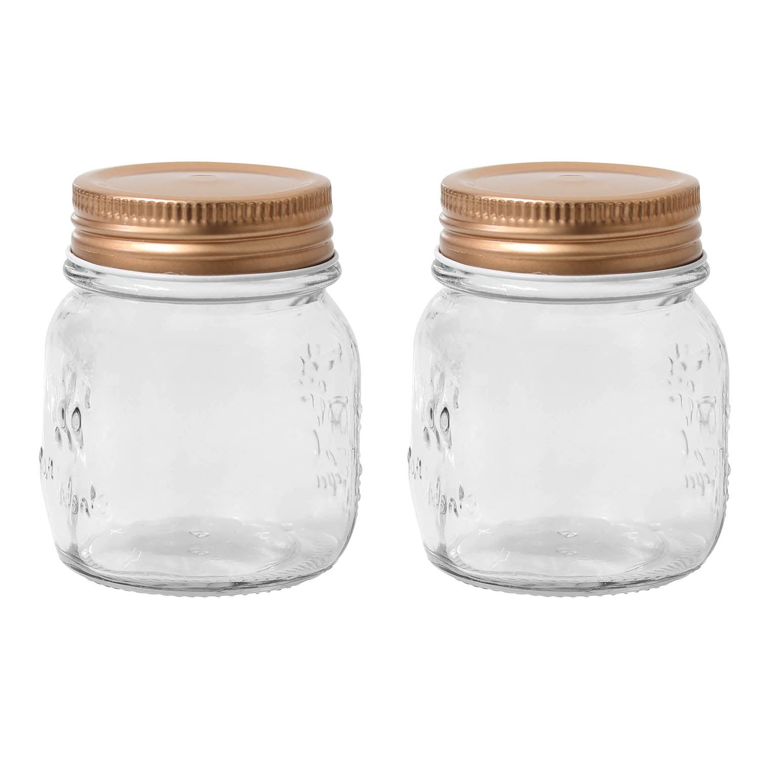 2pcs 150ml Glass Storage Jar Copper Lid