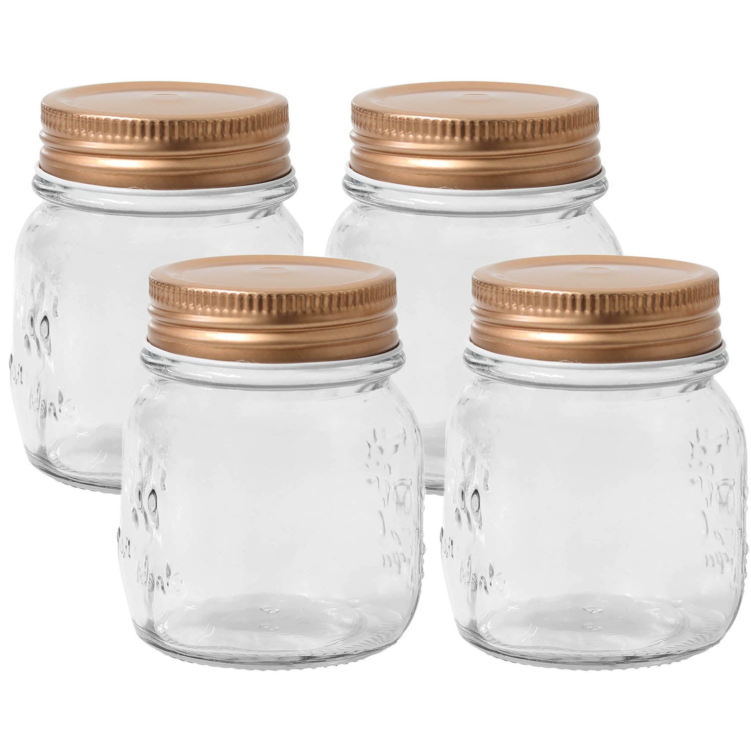 4pcs 150ml Glass Storage Jar Copper Lid