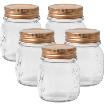 5pcs 150ml Glass Storage Jar Copper Lid