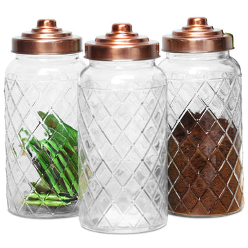 3Pcs Large Glass Storage Jars