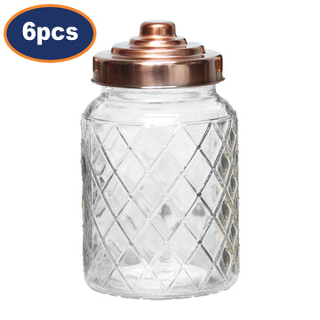 6Pcs 1 Litre Glass Storage Jar