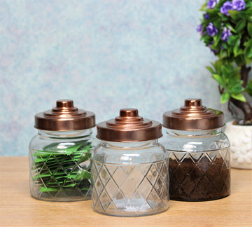 3Pcs Glass Storage Jars