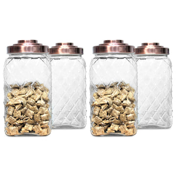 4Pcs 4 Litres Glass Storage Jars
