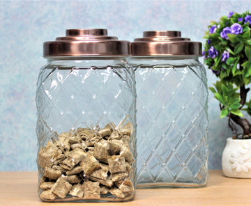 2Pcs 3.5 Litre Glass Storage Jars