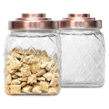 2Pcs 2.5L Large Glass Storage Jars