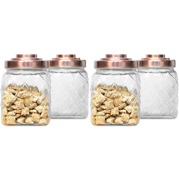 4Pcs 2.5L Glass Storage Jars