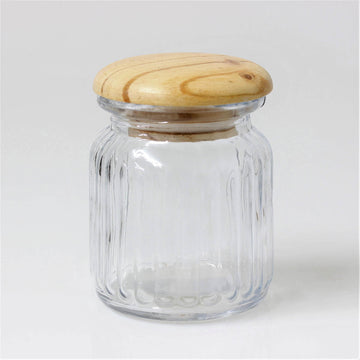4pcs 250ml Ribbed Glass Storage Jar Rubber Seal Lid