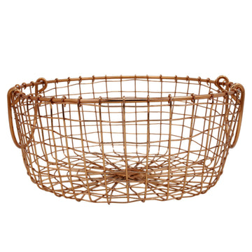 Small Round Copper Wire Fruits & Vegetables Basket