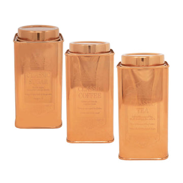 3-Piece 20cm Coffee Tea Sugar Canister Set